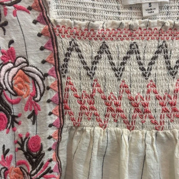 THML Embroidered Top, Small, Boho Cotton - Picture 6 of 16